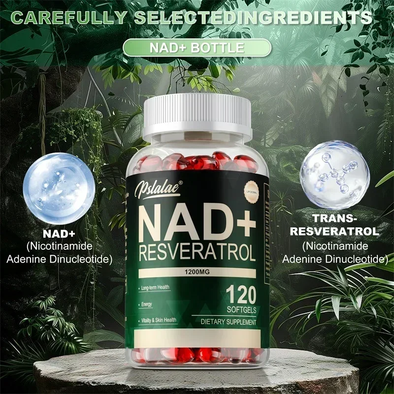 

NAD+ Resveratrol - Supports Cellular Energy & Repair, Vitality, Healthy Aging, Metabolism, Cellular Health SupplementSupplement