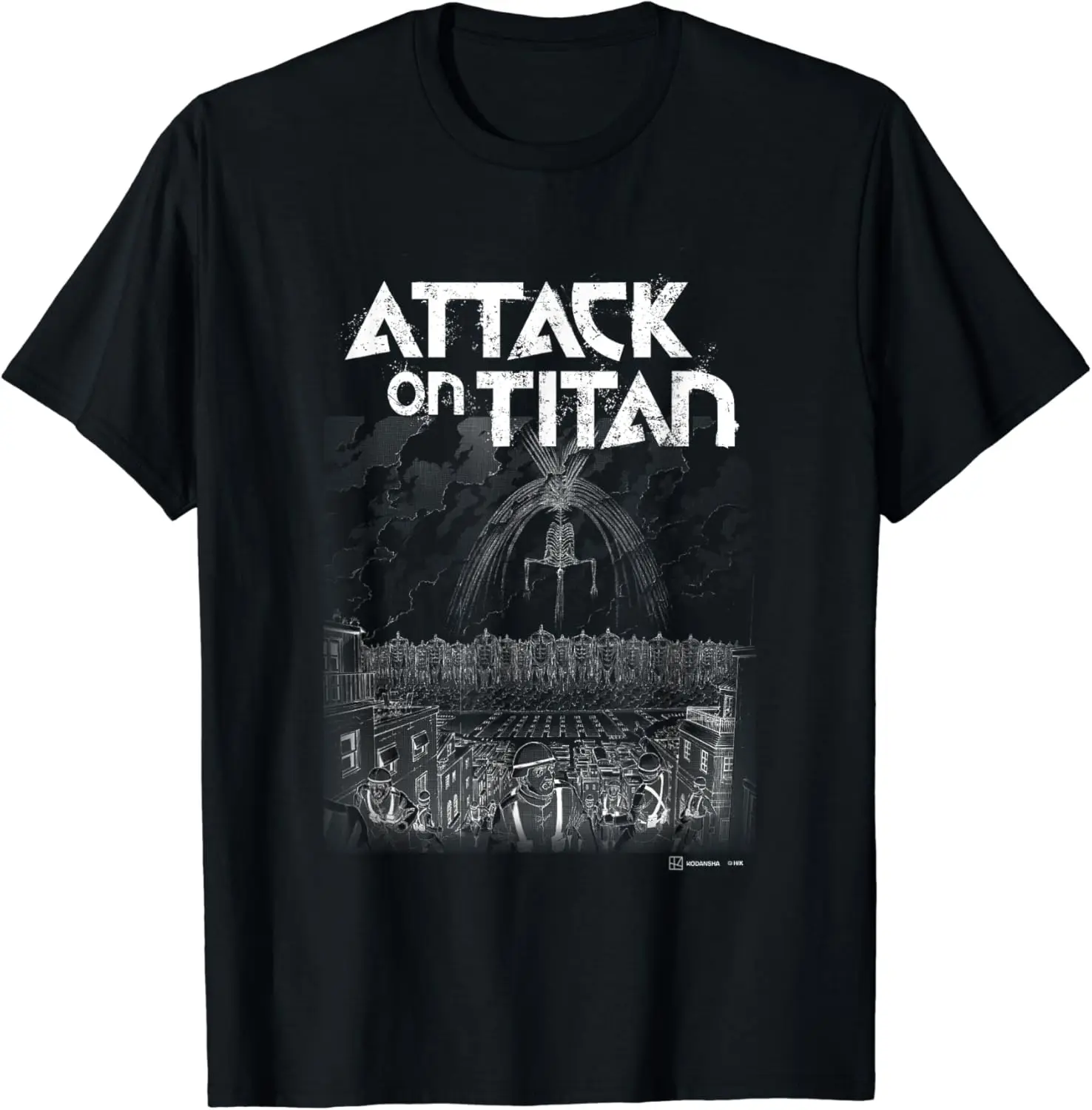 Attack on Titan The Rumbling Big Epic Battle Manga Poster T-Shirt Short Sleeve Tops Tees Cotton Print Tshirts