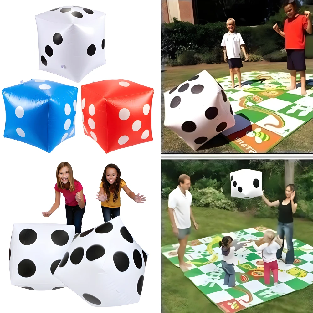 Dados infláveis gigantes para crianças, festa na praia, ferramenta de grupo, Big Dice, atmosfera infantil, brinquedo ao ar livre, 30cm