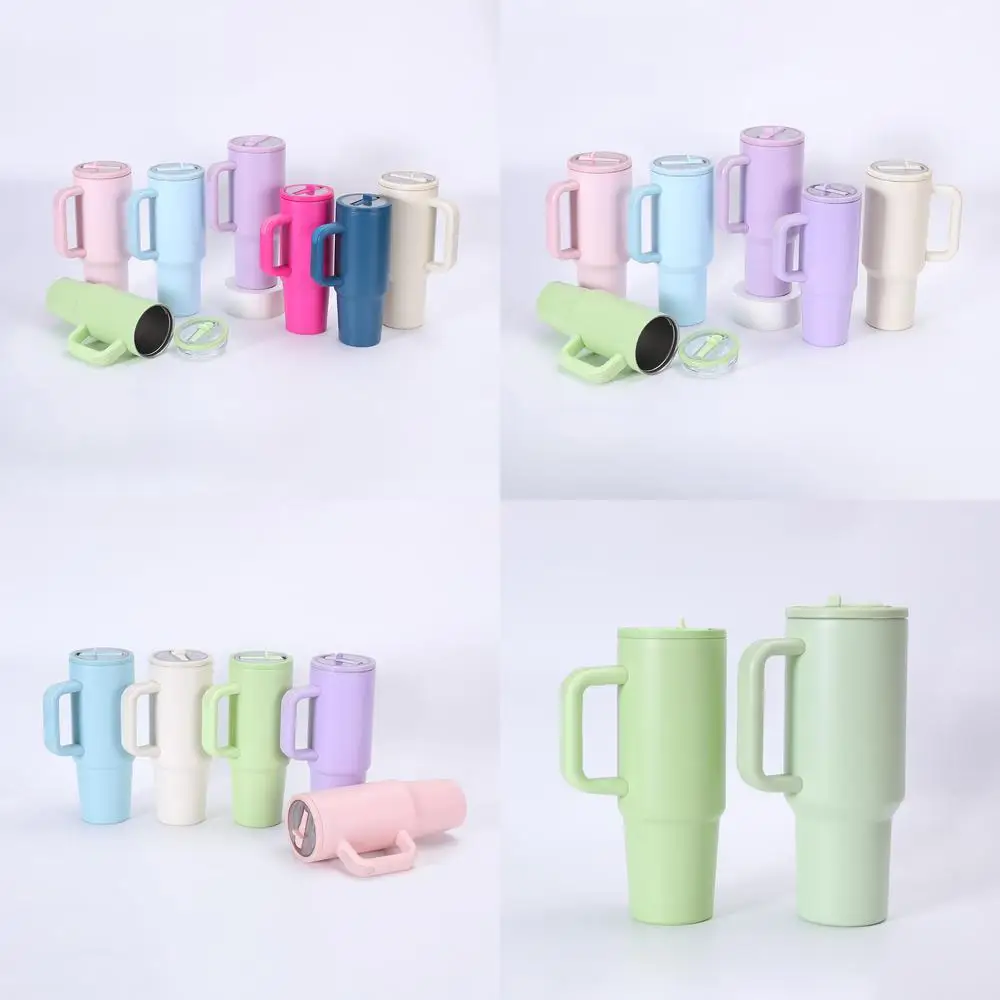 

30 40oz Car Cup with Straw Outdoor Portable Travel Tumbler with Handle Insulated Cup Large Capacity Straw Ice Resistant Cup