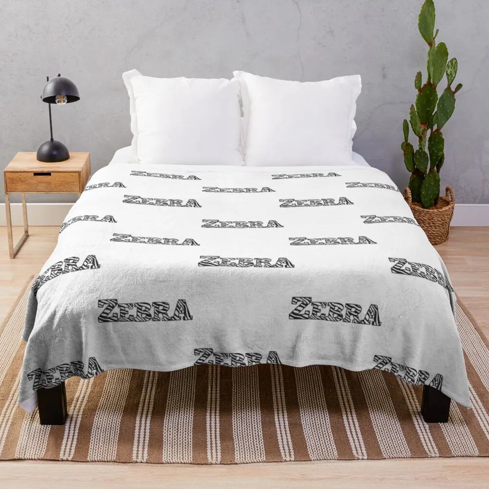 

Zebra Stripe Typography Art Throw Blanket Moving Bed linens blankets ands Designers Blankets