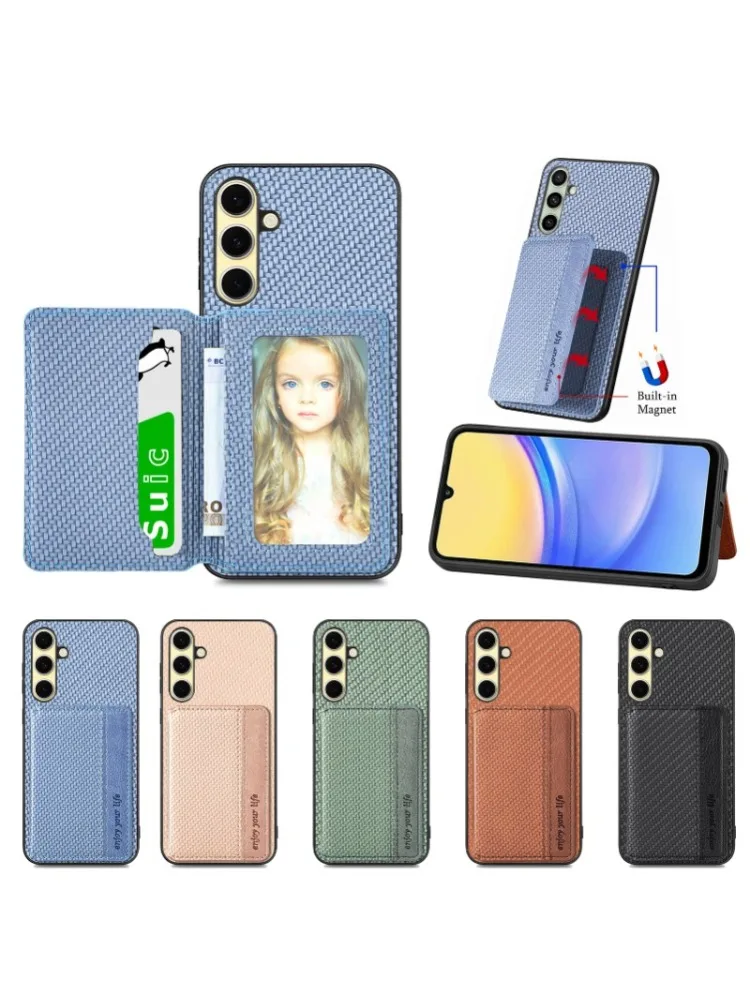 Etui na Samsung A17 A07 A55 A35 A25 A15 Portfel Etui na Karty Stojak Skórzane Magnetyczne Etui na Galaxy M56 M55 M15 A56 A36 A54 A14 — zdjęcie produktu 7