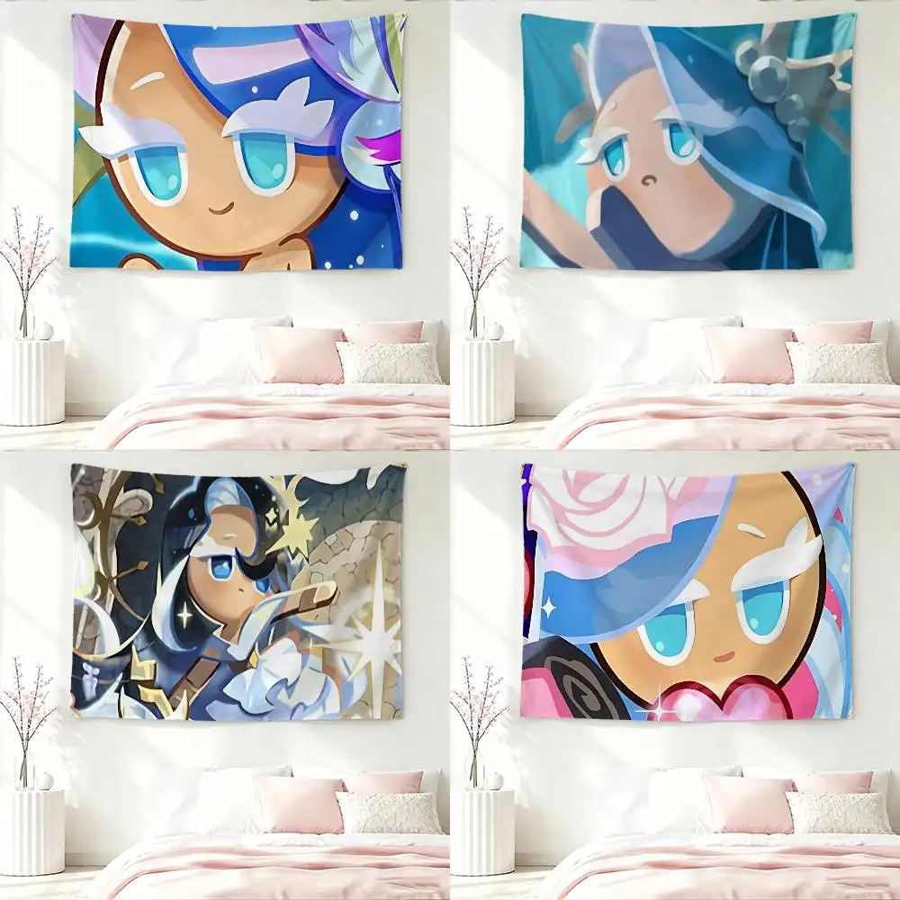 Sea Fairy Cookie Tapestry Flags Wall Hanging Background Art Banner for Bedroom Home Outdoor Decor