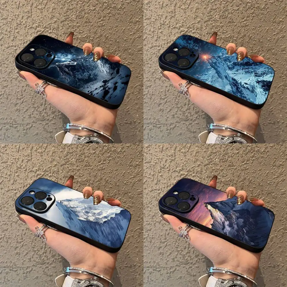 

Himalayas Mount Everest Mountain Phone Case For iPhone 17,16,15,14,13,12,Pro,Max,Plus,E,SE4,Air,Mini Black Soft Box
