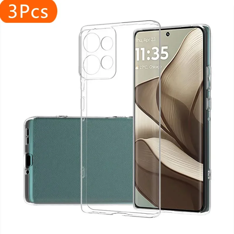

3Pcs Simple Slim Soft TPU Clear Transparent Phone Case On For Motorola Edge 50 Neo Edge50 Neo 5G Cover Fundas Capa