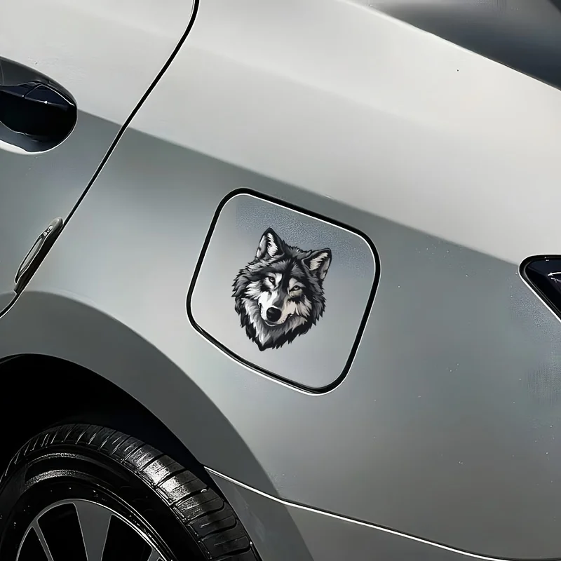 1개 트렌디 늑대 머리 스티커 - 방수 비닐 자연 포식자 그래픽 - 물병 노트북 자연 애호가 멋진 장식