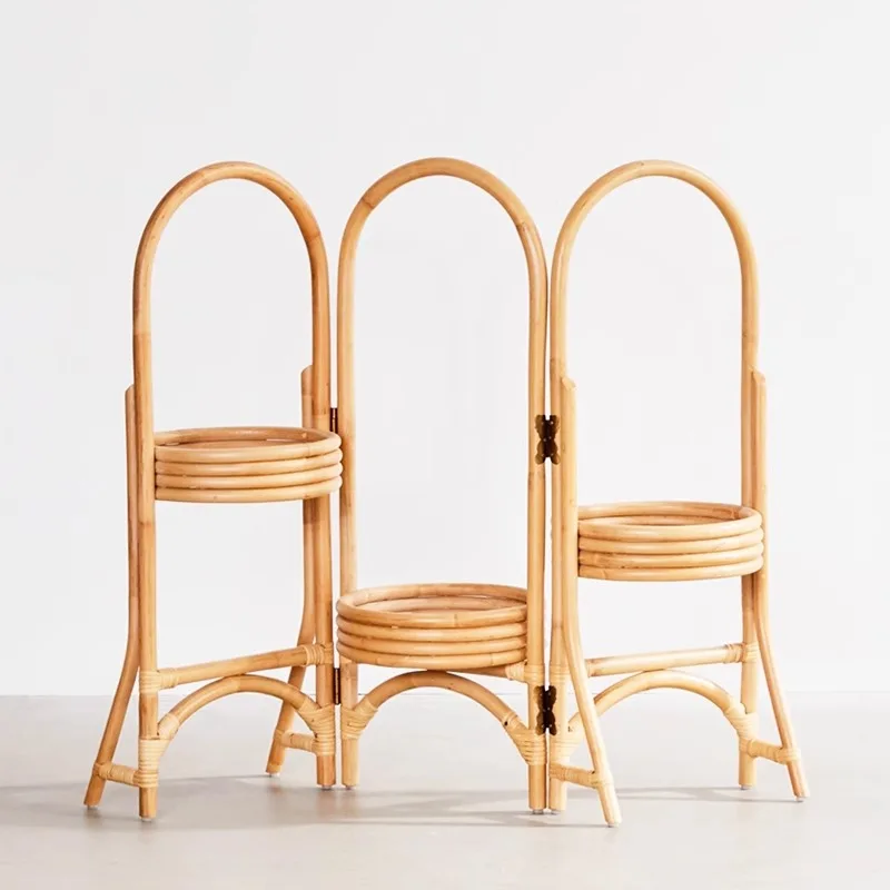 

Modern Design Handmade Tiered Rattan Corner Plant Stand Eco-Friendly Wicker Indoor Plant Decorative Rack for Kitchen Floor Use