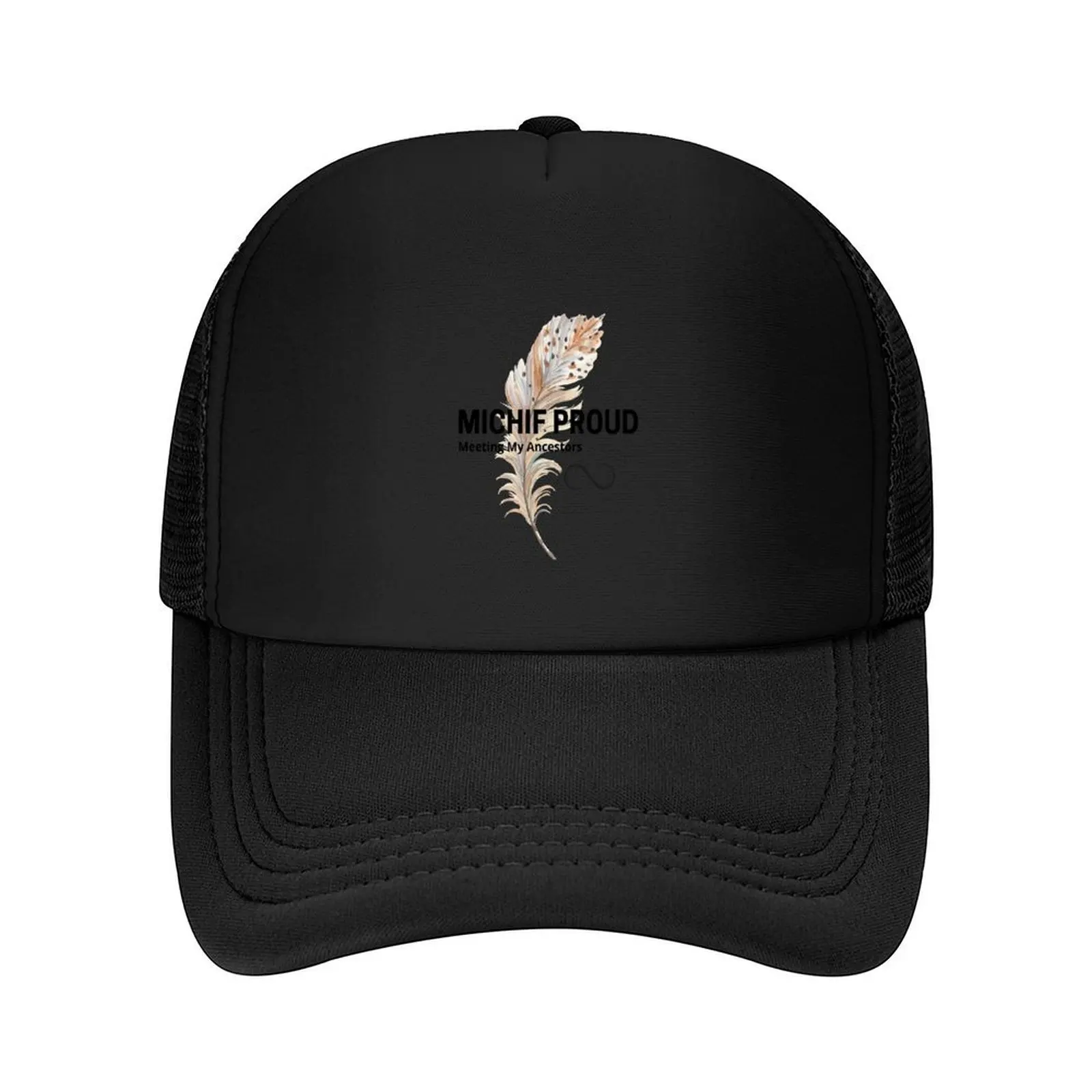 

Michif Proud Feather Baseball Cap Beach men's big size hat Winter hat Luxury man cap Baseball For Men Women's