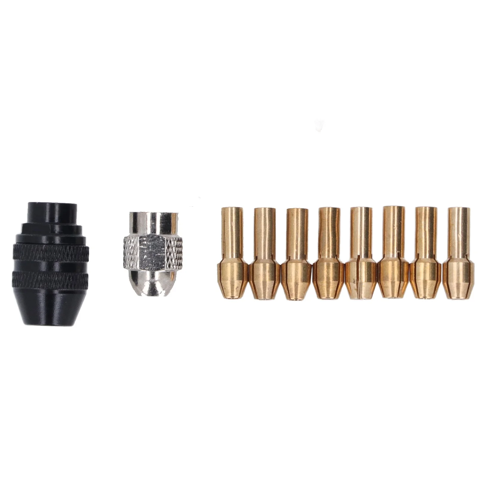 Drill Chuck Collet Set 1/32in To 1/8in Rotary Tool Keyless Chuck Adapter with 8 Sizes of Brass Collet and Nut for Dremel 2