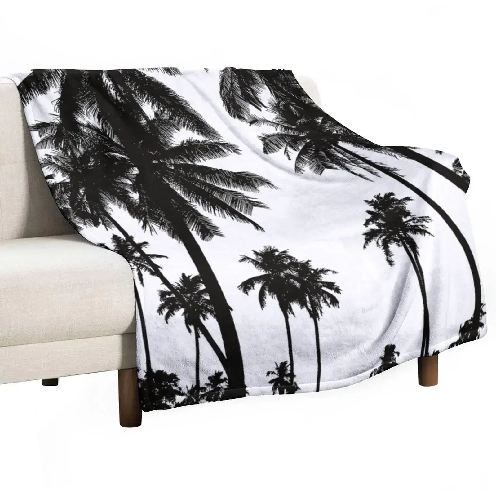 

Palm Tree Silhouette - Throw Blanket Beautifuls Hairy Bed Fashionable Blankets