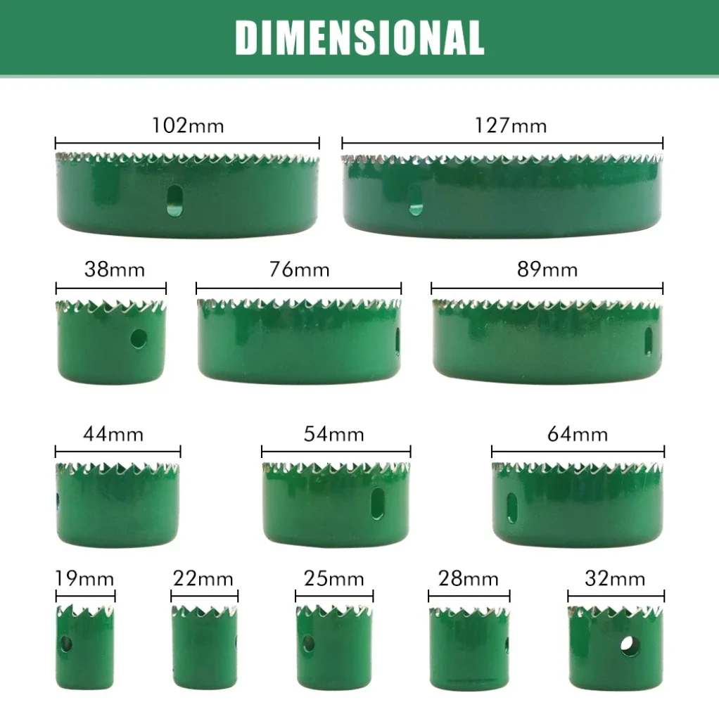 

Набор кольцевых пил 19-127 мм, сверло с короной по дереву для гипсокартона, дерево, ПВХ, пластик, плотная доска, металл