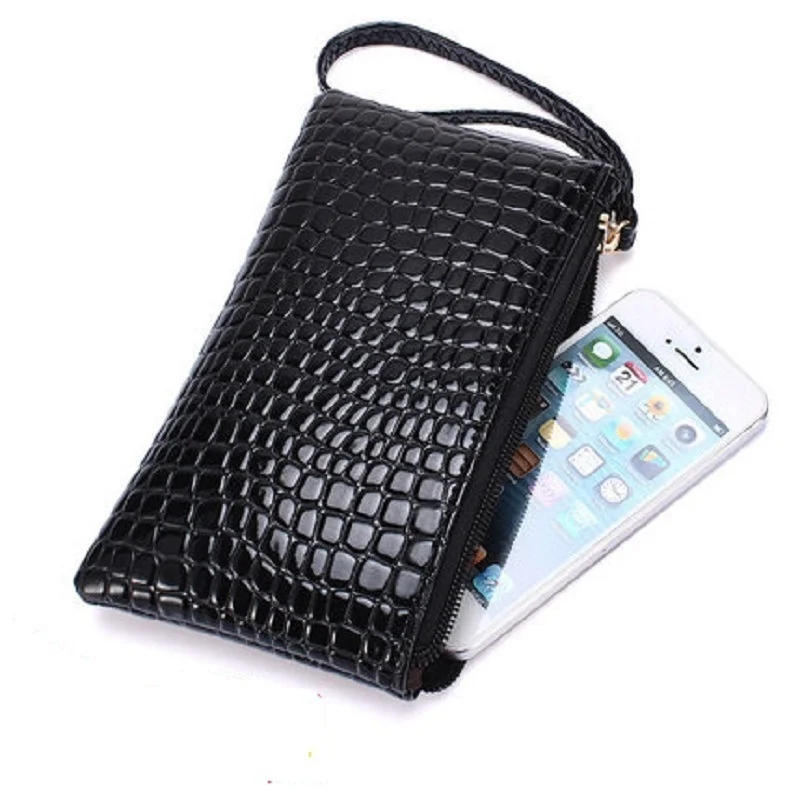New Crocodile Pattern Small Square Bag Women's Coin Bag Handheld One Shoulder Crossbody Bag Lacquer Leather Zero Wallet