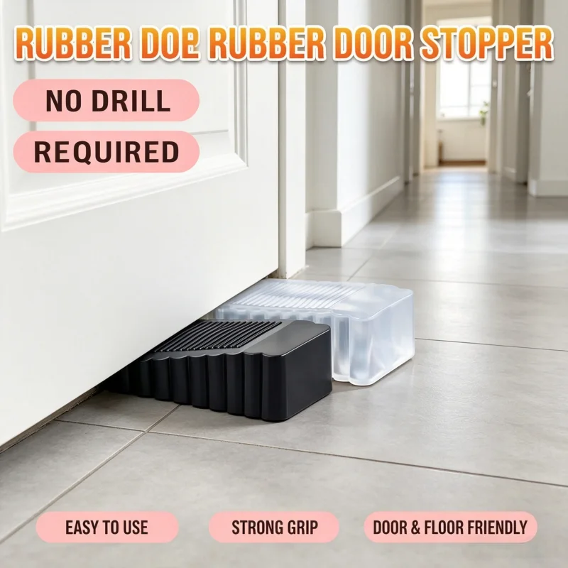 Multi-Purpose Self-Adhesive Anti-Collision Wall Bumper, No-Drill Silicone Door Stopper for Cabinet Fridge Glass Door Handle Shoc