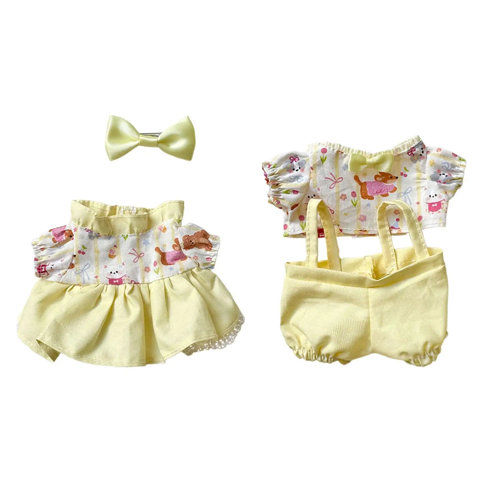 2 pezzi abiti per bambole accessori per costumi vestito per bambole regali moda fai da te cartone animato vestire vestiti per bambole abbigliamento per bambole per bambola da 15 cm