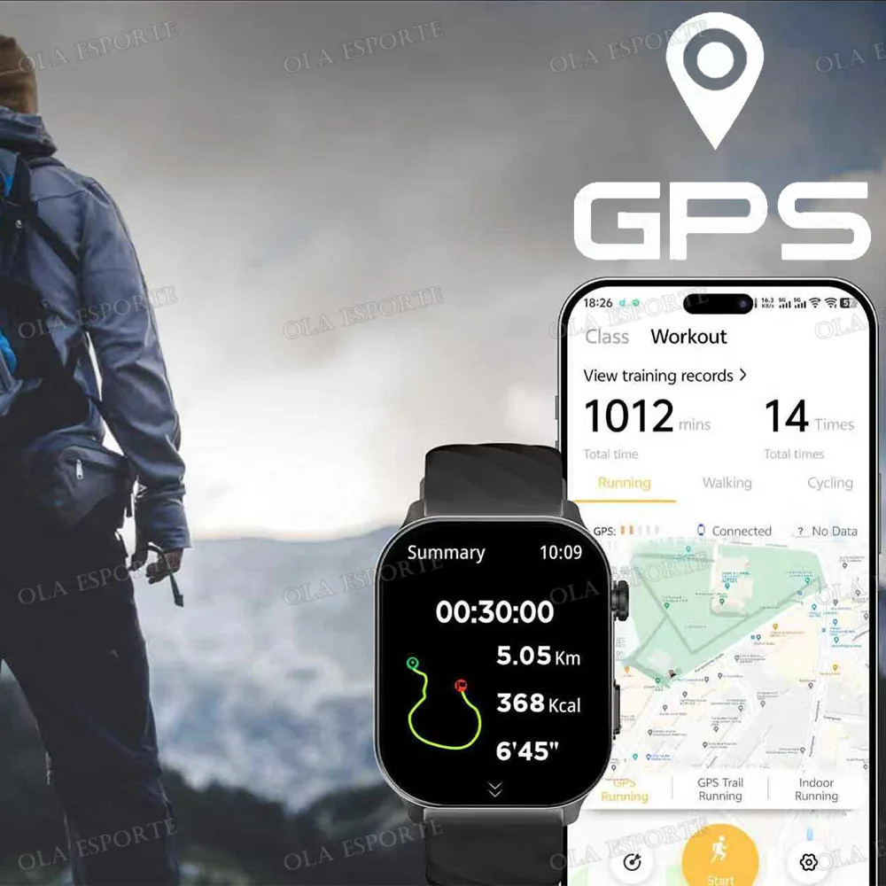 GPS ساعة ذكية للرجال والنساء 5ATM مقاوم للماء وسائط رياضية متعددة اللياقة البدنية ساعة معدل ضربات القلب مراقبة النوم Smartwatch 2025New