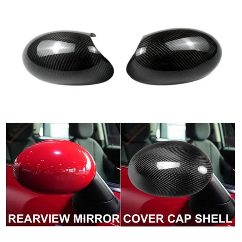 Real Carbon Fiber Car Rear View Mirror Cover For BMW Mini Cooper R55 R56 2007-2013 R60 2011-2016 Side Mirror Cap