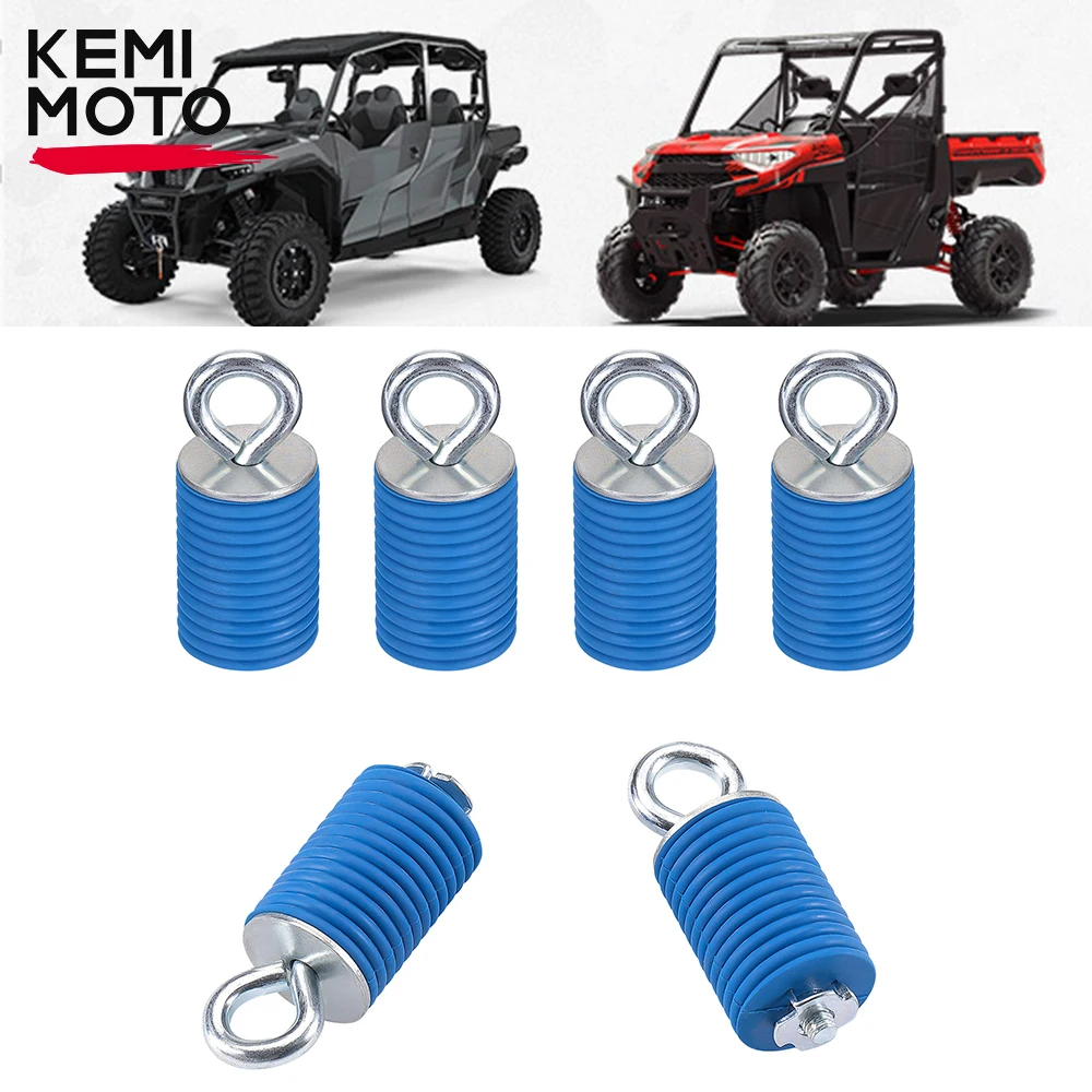 6pcs UTV Rubber Blue Tie Down Anchors Compatible with Polaris Ranger 1000 XP General XP4 / XP 4 1000 900 800 700 570 500