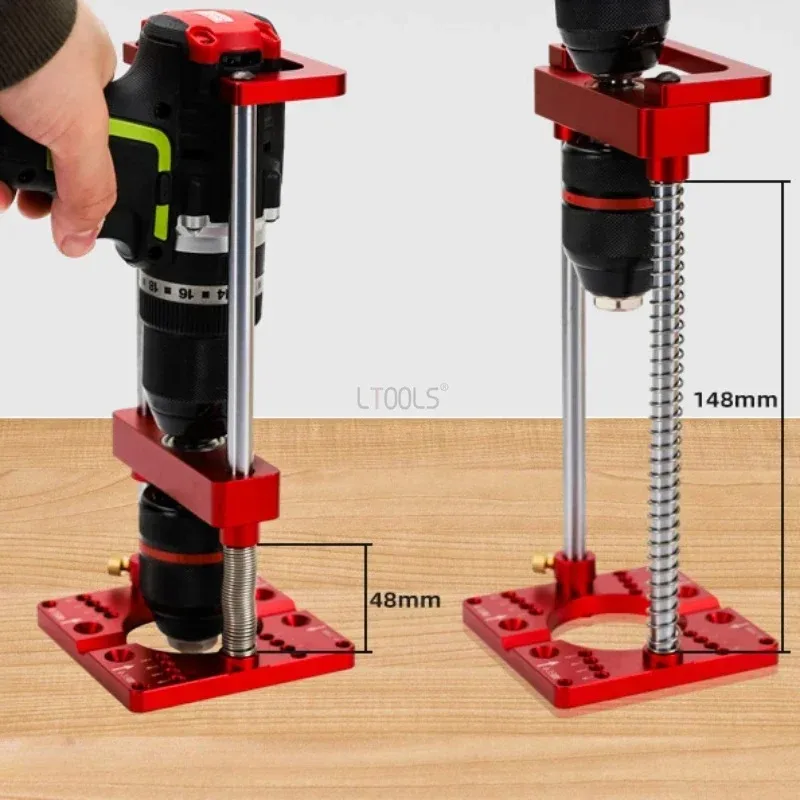 Carpentry Vertical Drilling Guide Stand Tool Handheld/Electric Drill Bracket Woodworking 26/35mm Hinge Hole Punching Locator Jig