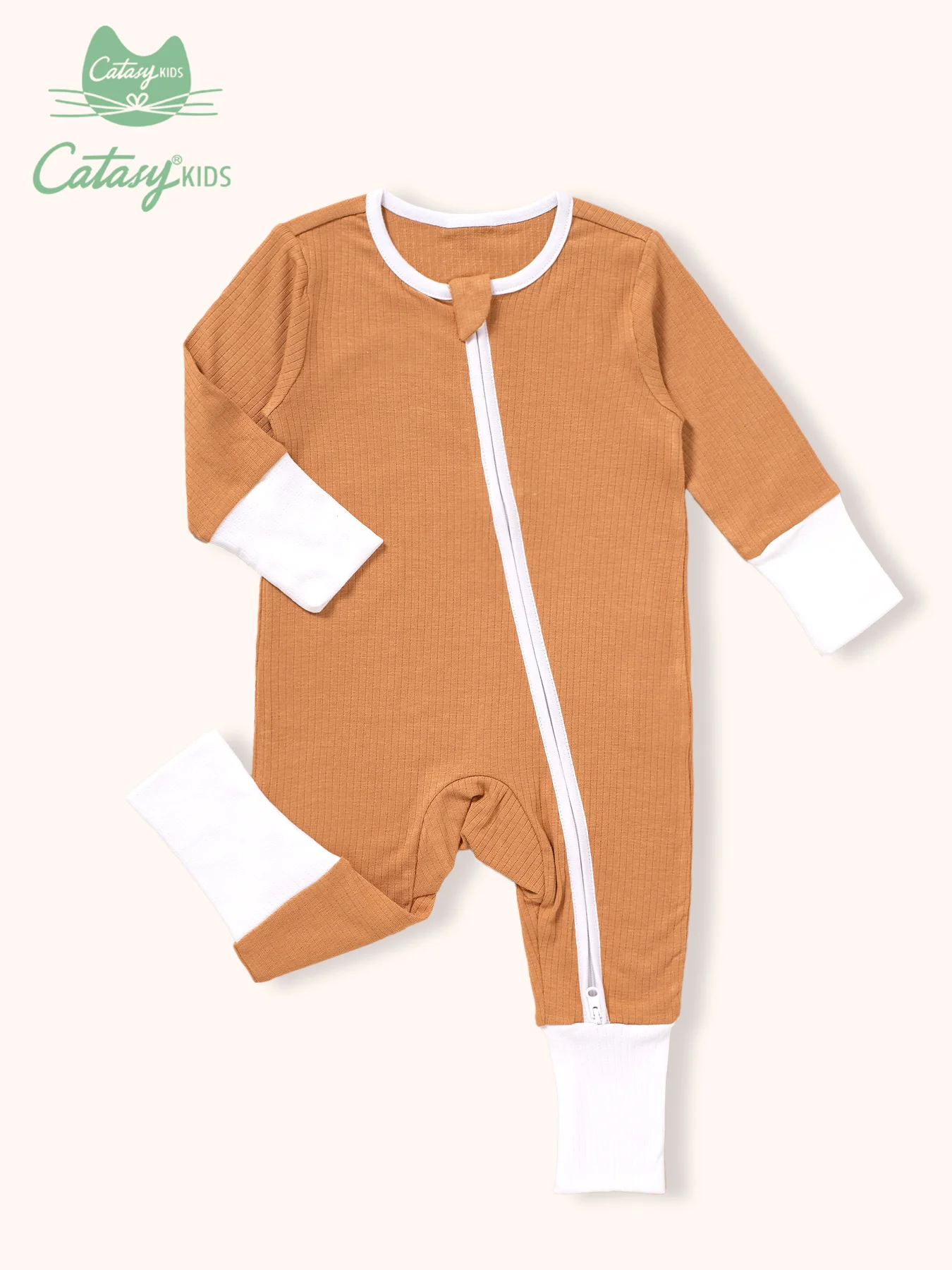 Baby Boys Long Sleeve Romper, Bamboo Fiber Breathable Onesie, Dual Zipper Casual Bodysuit For Spring Summer