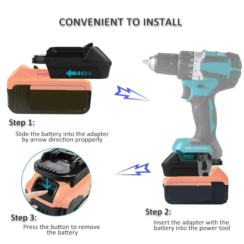 Electric Power Tool Adapter Converter DM18M Battery Adapter for Dewlt DCB200 DCB205 20V Lithium to for Makita BL1830