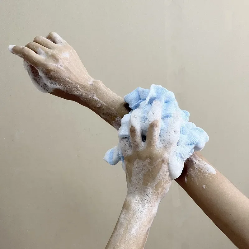 Exfolierender Waschlappen Rückenschrubber für die Dusche für Männer Silberionen-Multifunktions-Schaumbadetuch Extra Langes Peeling-Handtuch – Detail 6