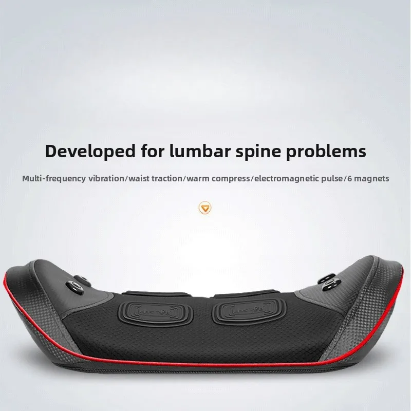 

Lumbar Massager Heated Pulse Back Massage Cushion Airbag Stretch Therapy Device Ergonomic Waist Support for Home Use