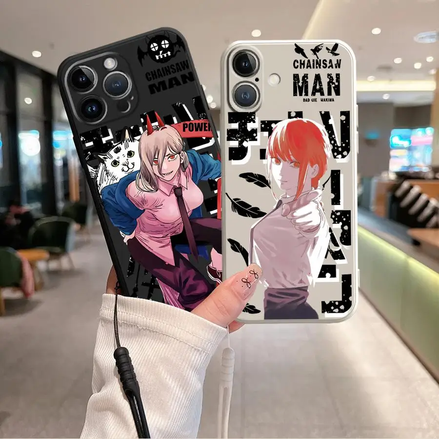 Soft Cover Case for Apple iPhone 7 8 16e 17 Air XS 11 12 13 Pro Max 16 14 15 Plus XR Chainsaw Man Cool