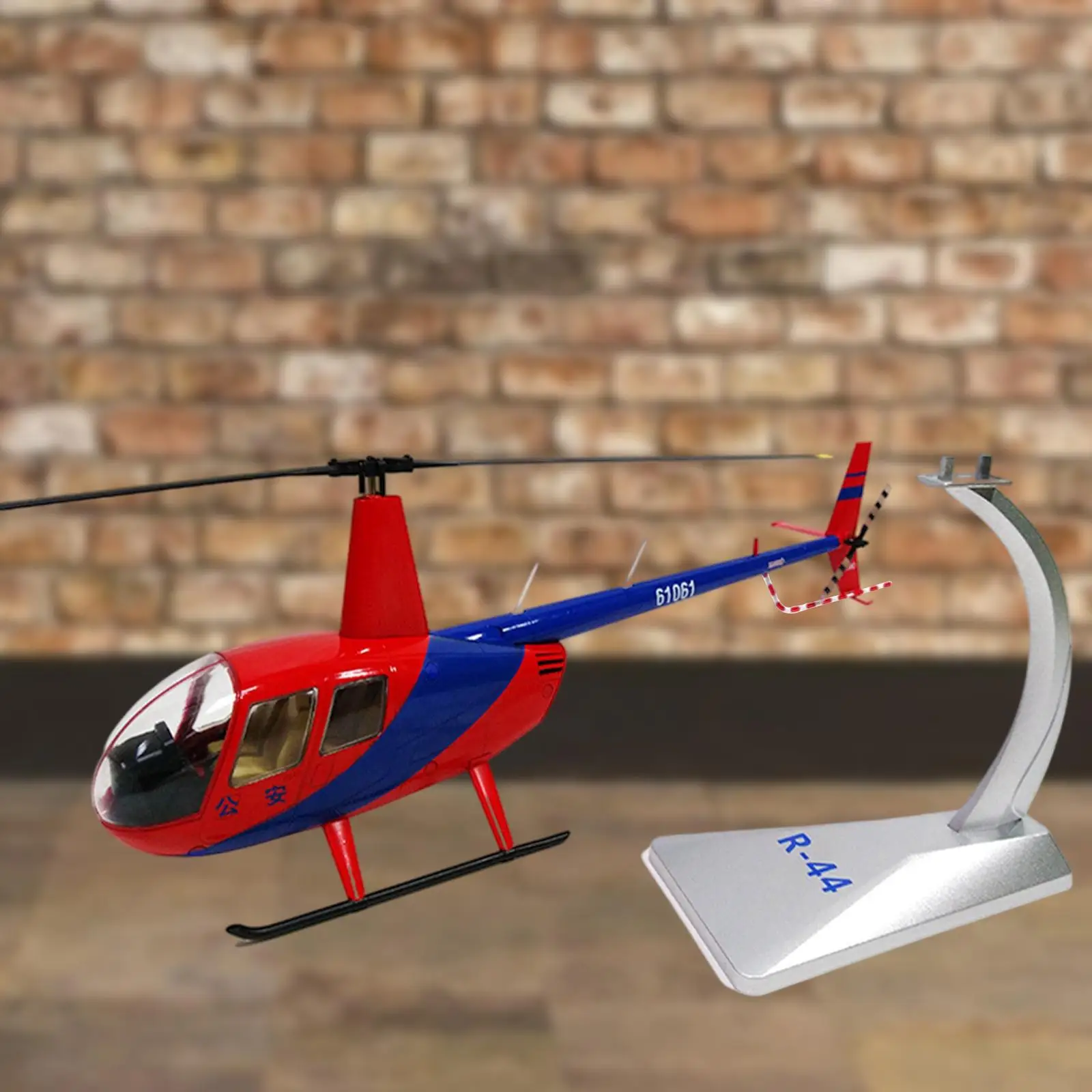 1/32 Robinson R44 Gelegeerd Modelvliegtuig Met Dispaly Standroom Decor Rood