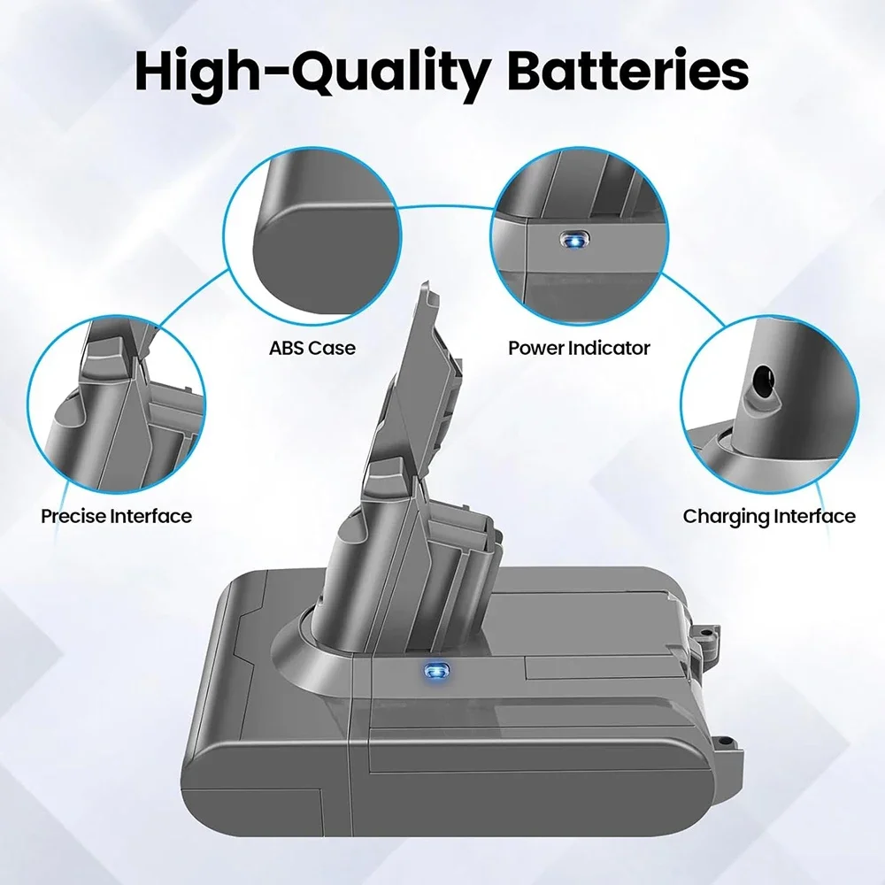 

High Capacity 8000mAh Replacement Battery for Dyson V7 SV11 Vacuum 25.2V for Motorhead Animal Trigger Mattress