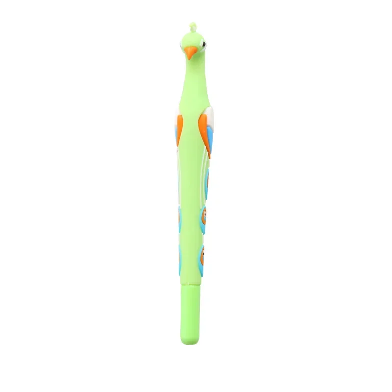 48PCS Korean Creative Cute Peacock Shape Soft Silicone Neutral Full Needle Gel Pens Black Student Stationery