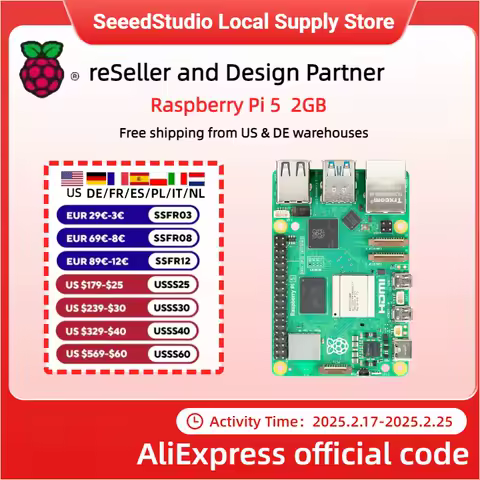 Raspberry Pi5 2GB Laptop, Raspberry pi 5 MIni PC Computer,2.4GHz 64-bit Quad-core Arm Cortex-A76, Bluetooth5.0,BLE Wireless