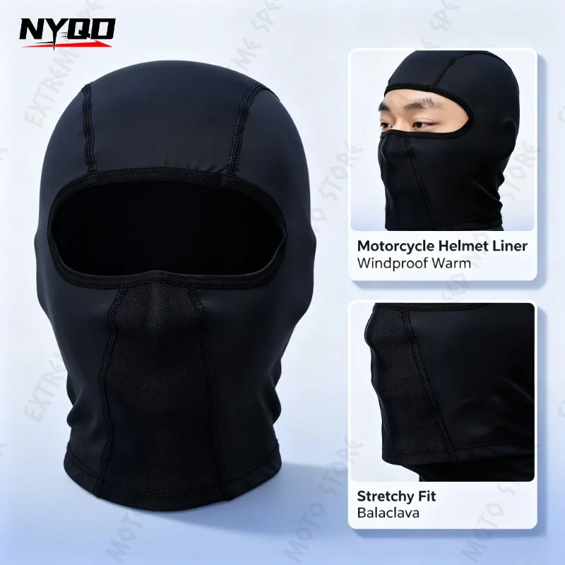 Motorcycle Balaclava Face Mask Summer Winter Windproof Breathable Cycling Helmet Liner Full Face Cover Motorbike Headwear