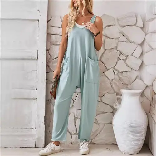

Women's Casual Knitted Jumpsuit Overalls Trousers Vest with kets Outdoor Clothing Travel Gear Mountain Climbing Equipment