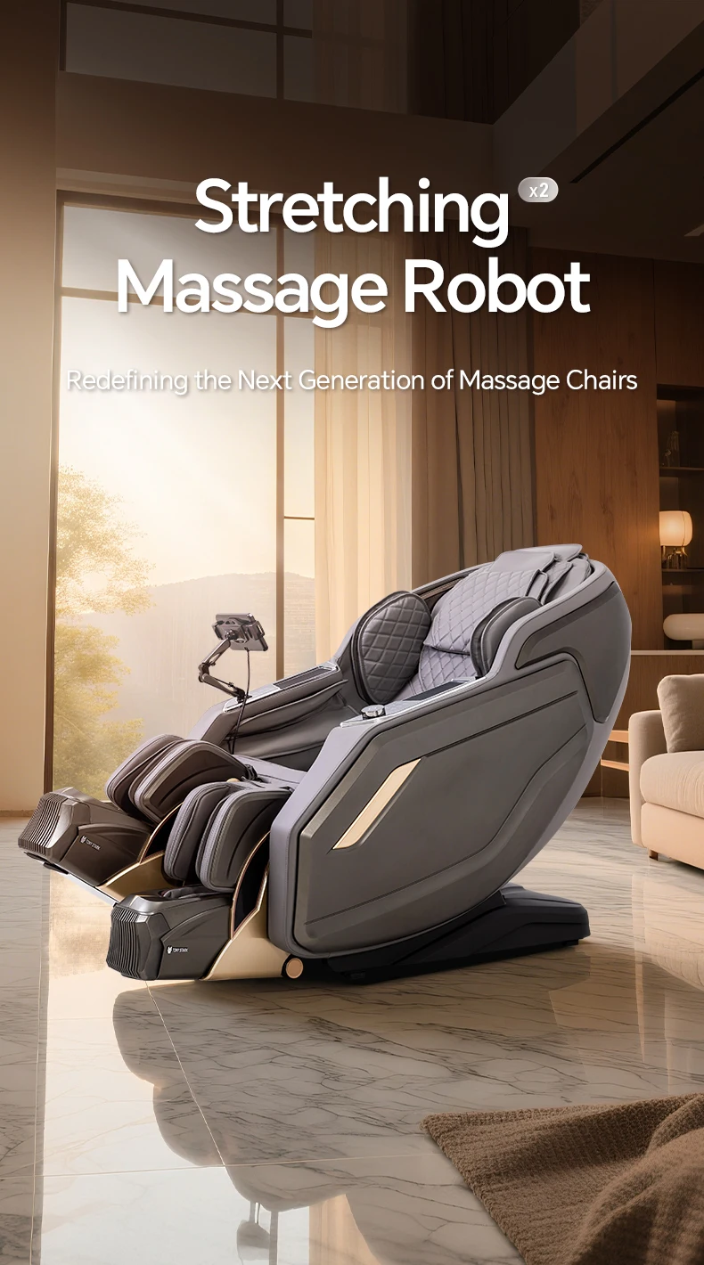 Luxury Health Detection  Flexible Guide Sl Track 3D Full Body Zero Gravity  Massage Chair with Separate Foot Massage