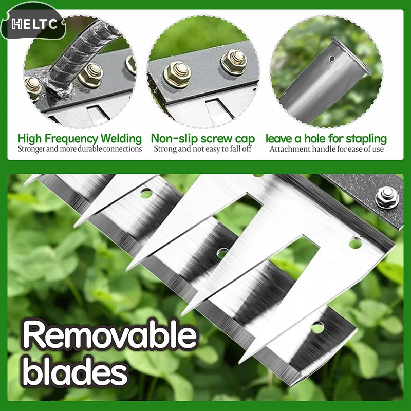 Râteau de désherbage en fer 2.0, râteau en fer pour le jardinage et les mauvaises herbes, outils d'extraction de mauvaises herbes à main robustes 1 pièces