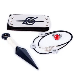 Anime Akatsuki Headband Uchiha Itachi Necklace Rings Uchiha Obito Pain Orochimaru Headbands Shuriken Figures Pendants Toy