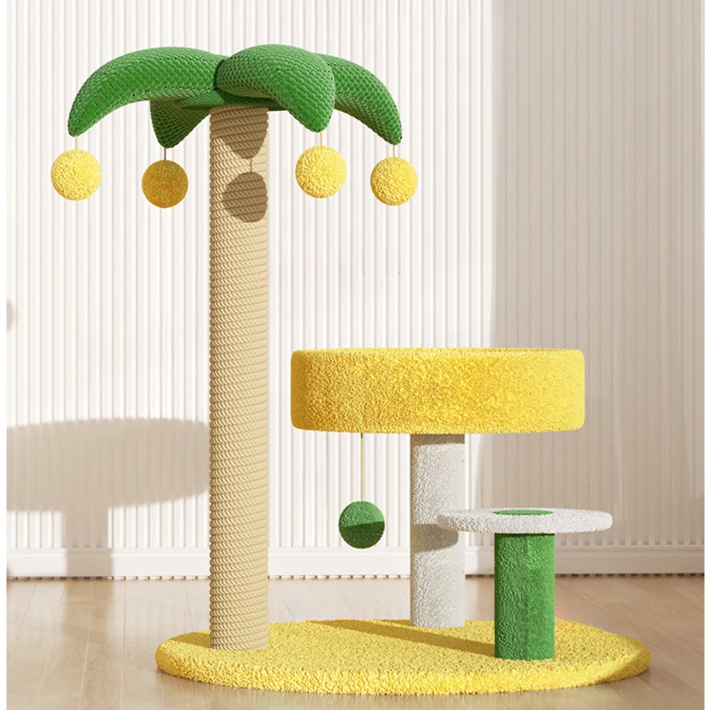 Multifunctional Scratching Posts for Cat,Creative Coconut Tree,Climbing Frame,Comfortable Cat's Nest, Wear Resistant Kitten Toys