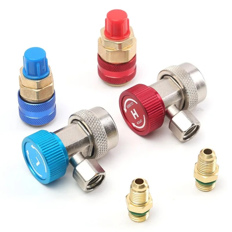 

R134a Quick Connector Adapter Auto AC High/Low Side R134a Refrigerant Filling Quick Couplers Refrigerant Adapter Conversion Kit