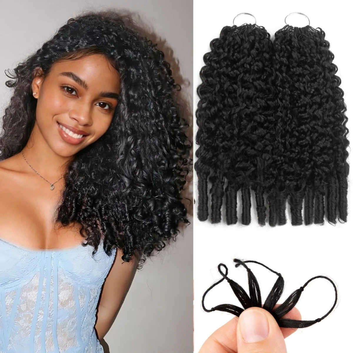 

Высококачественные бирманские кудрявые волосы для плетения крючком, невидимые бесшовные косички, кудрявые волосы для наращивания, имитирующие натуральные волосы