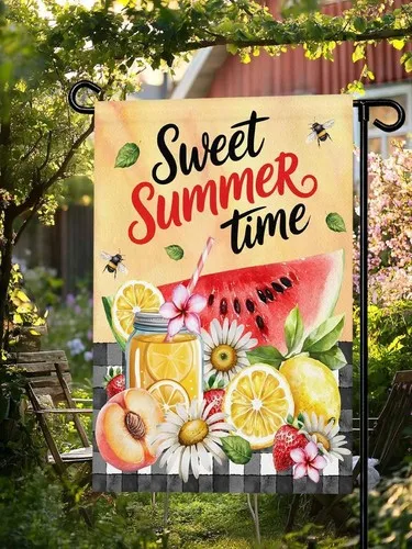 Garden Flag Lemon Watermelon Double Sided Burlap Yard D��cor Summer, 12x18 Inch XXQ
