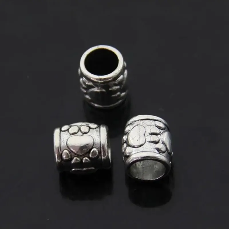 20PCS/Lot 6mm Hole Tibetan Silver Metal Bears Paw Spacer Beads Accessories Big Hole Bead Charm For Bracelet DIY Jewelry Making