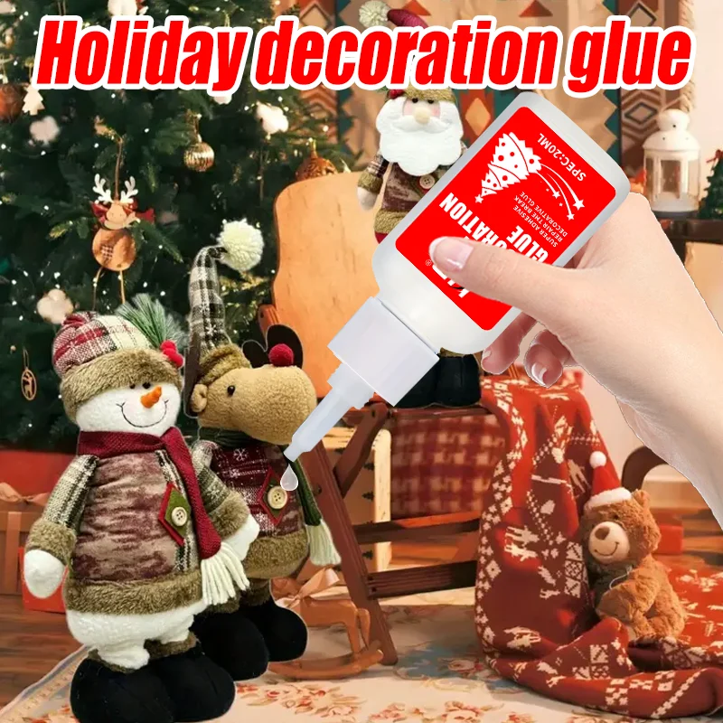 غراء خاص لتزيين العطلات - لاصق سريع، متعدد الأغراض، مثالي لزينة عيد الميلاد، سهل الاستخدام، مقاوم للطقس، 20 مل
