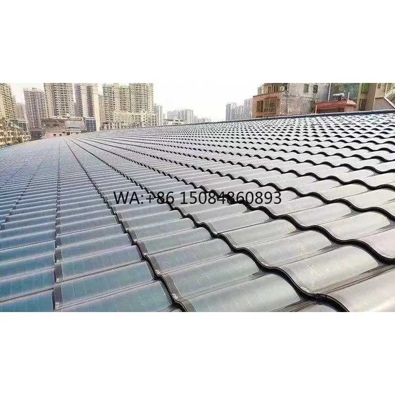Solar Roof Curve Tile 30W CIGS Thin Film Photovoltaic Power Generates Energy System Glass Shingle Panel BIPV Solar Roof Tiles
