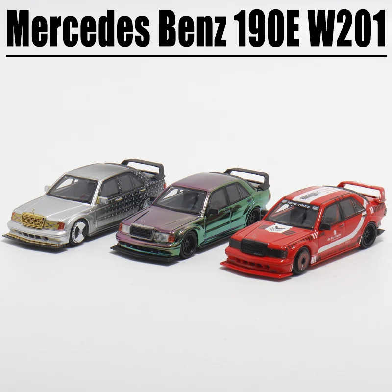 DCM 1/64 Mercedes Benz 190E W201 vehículo de motor de juguete de aleación regalos de modelo de Metal fundido a presión