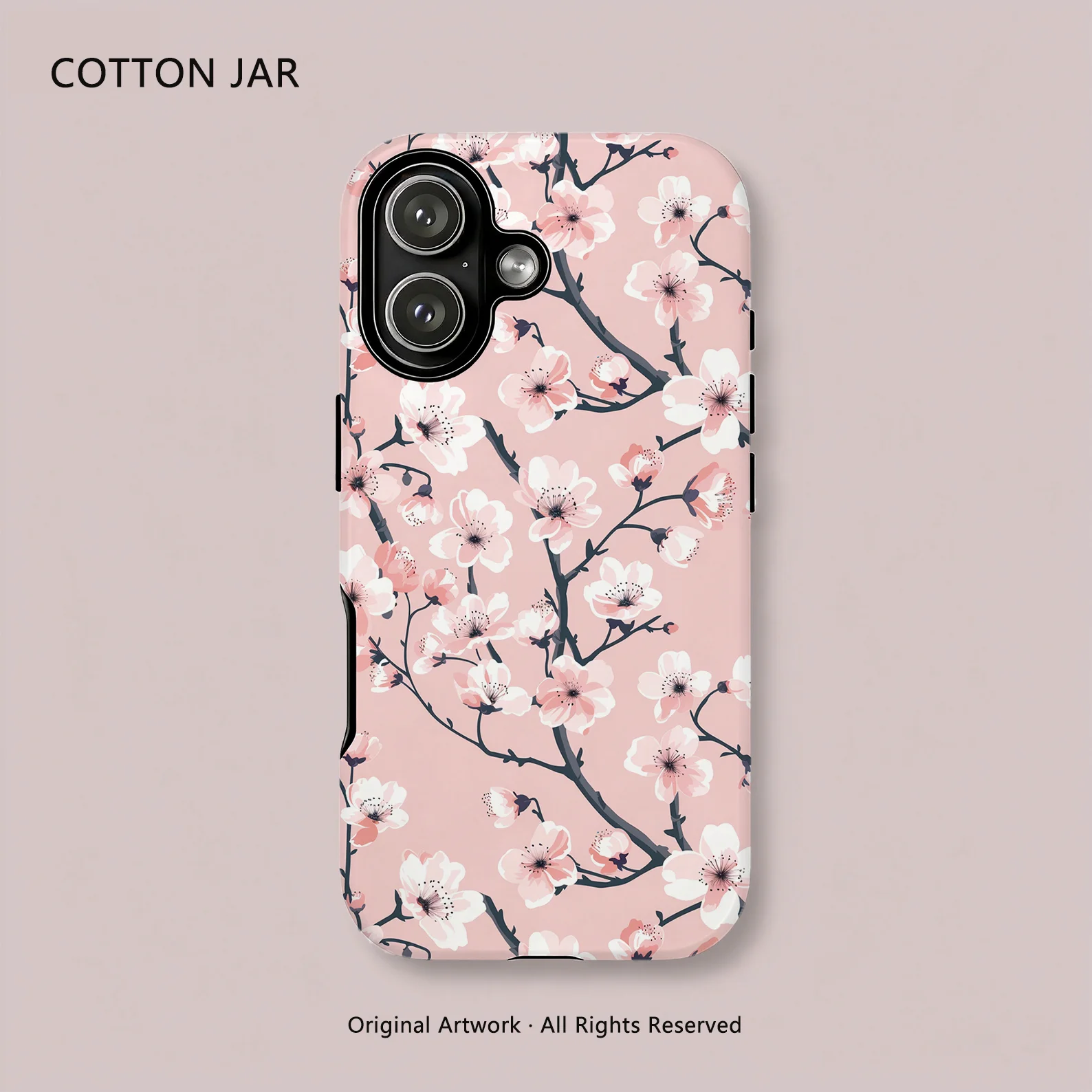 

Cherry Blossom Branch Floral Magnetic Phone Case For iPhone 15 14 16 17 Pro Max Plus 13 12 Wireless Charge Hard PC TPU Fundas