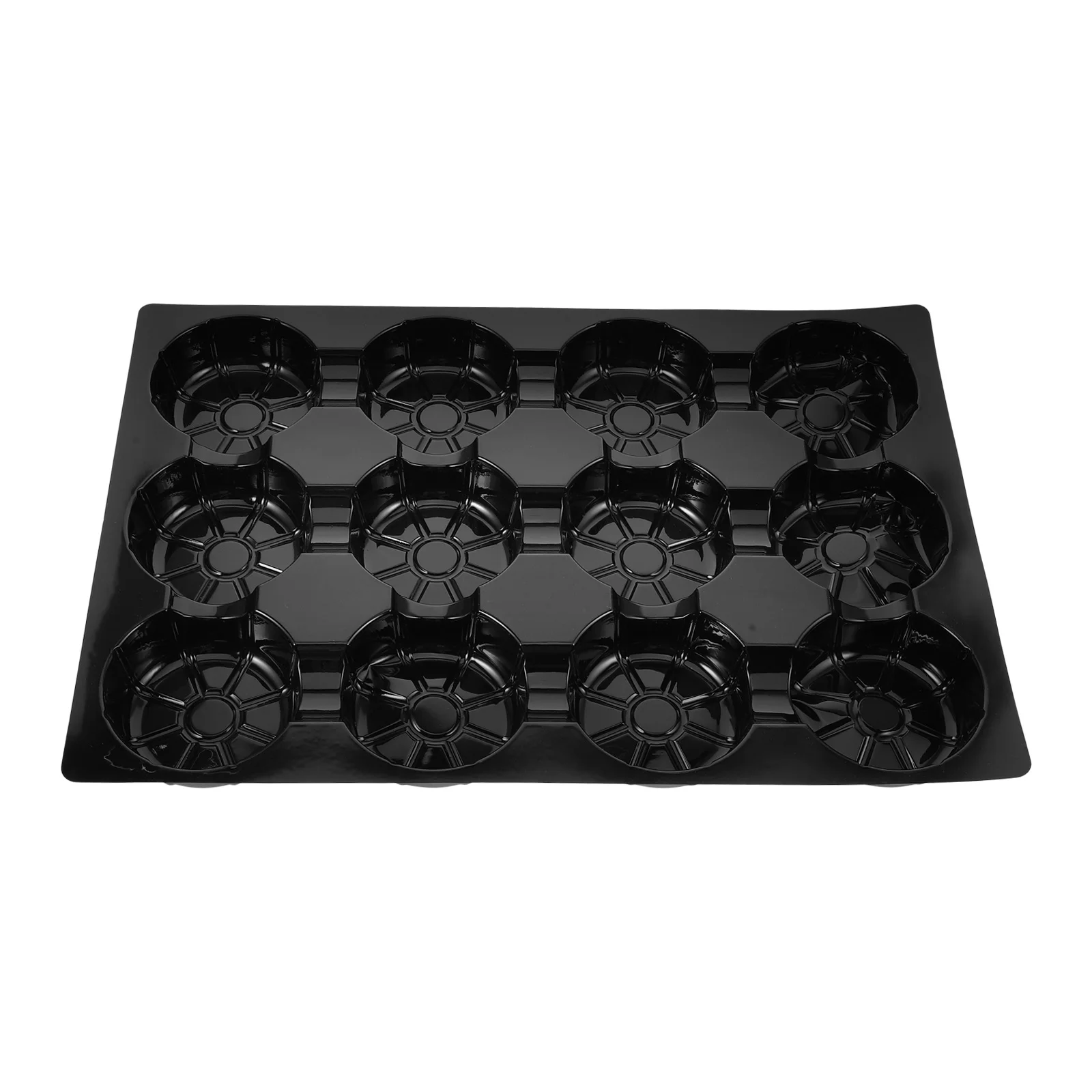 

12 Compartment Fruit Display Tray Sturdy Plastic Holder for Market Food Presentation Efficient Produce Display Board for Grocery