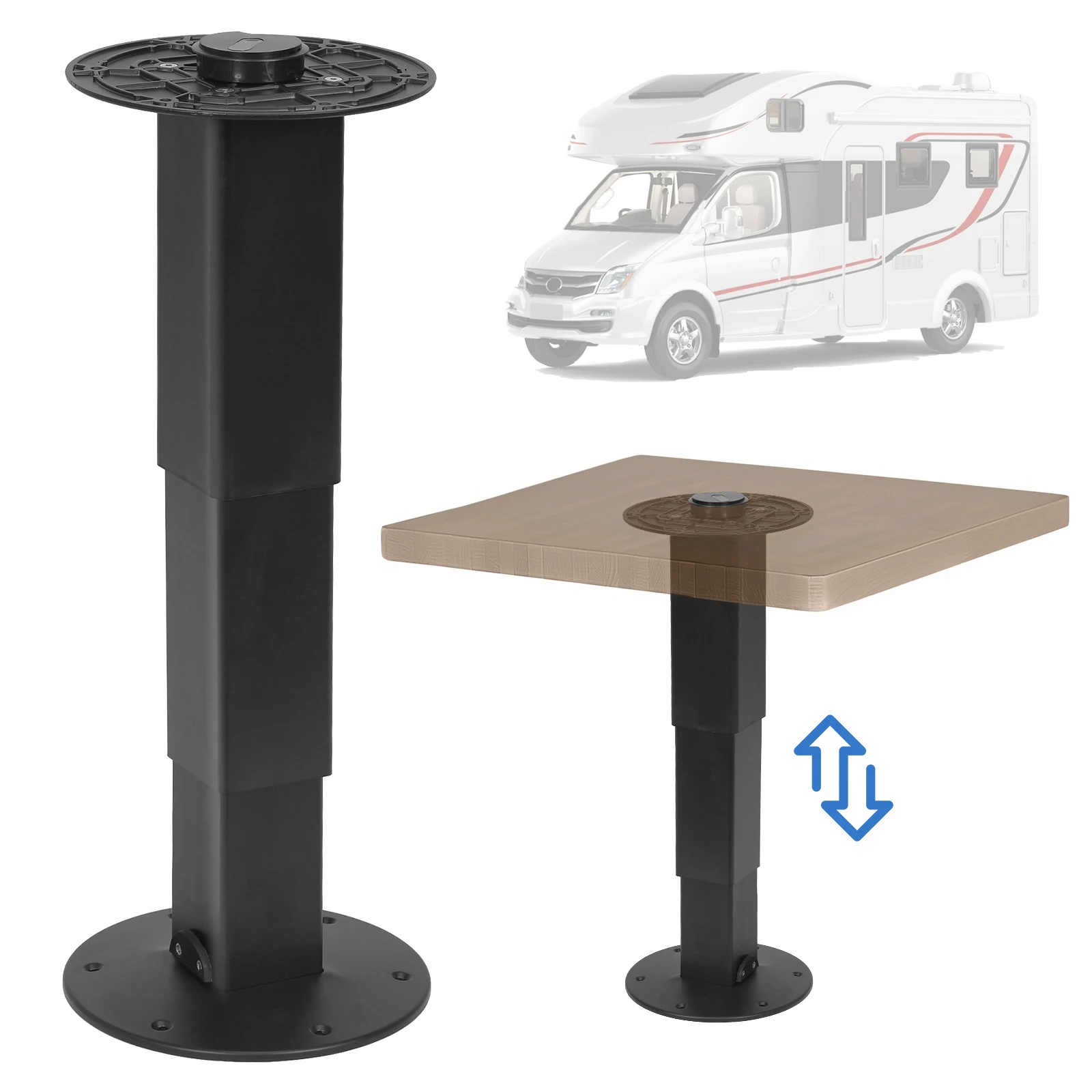 

Table Pedestal Adjustable Pneumatic RV Table Pedestal Stand with Gas Lift Versatile Table Pedestal Aluminum Alloy for RV Boat
