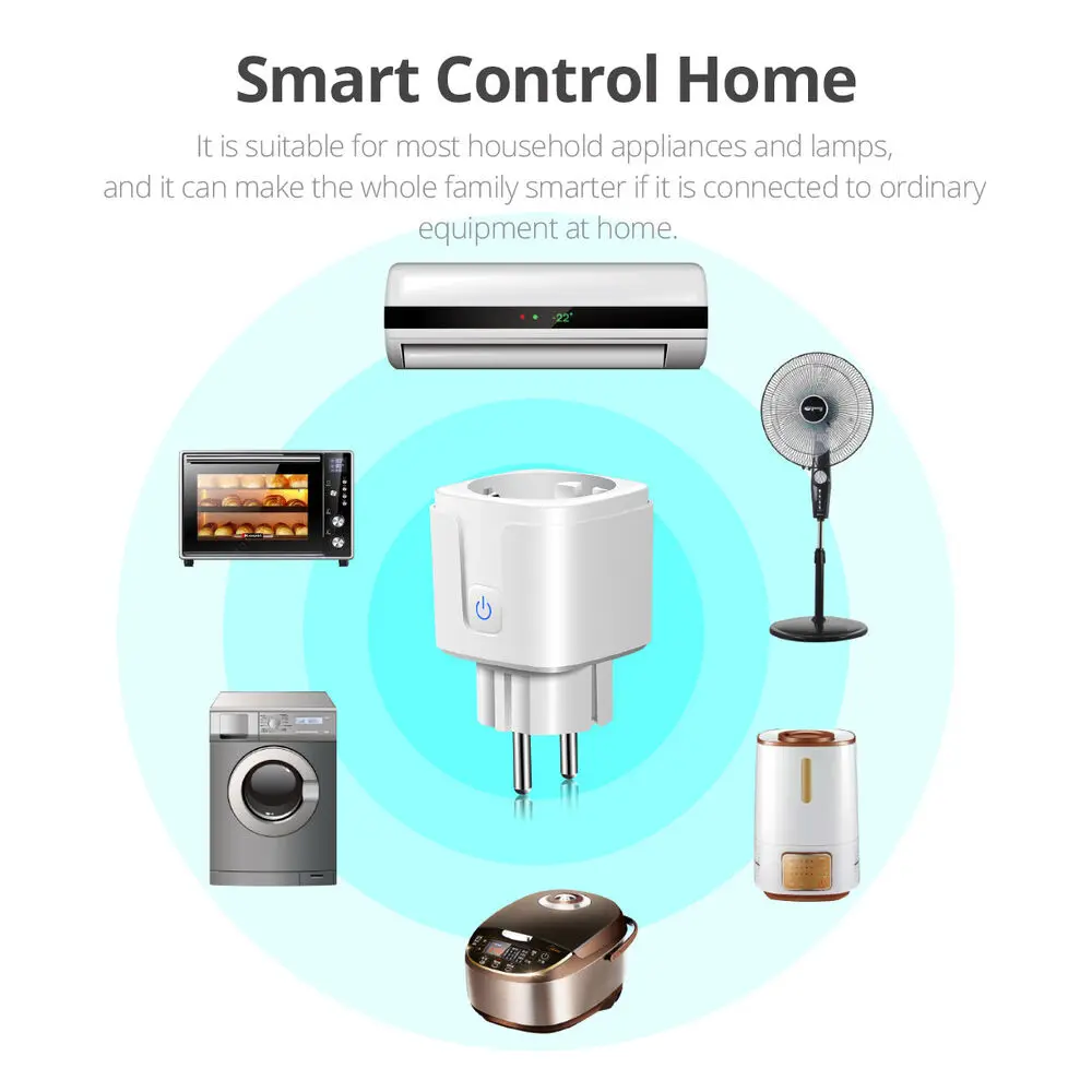 EU WiFi Smart Plug for HomeKit Siri Voice Control 16A Smart Socket with Power Monitor Works with Alexa Google CozyLife App