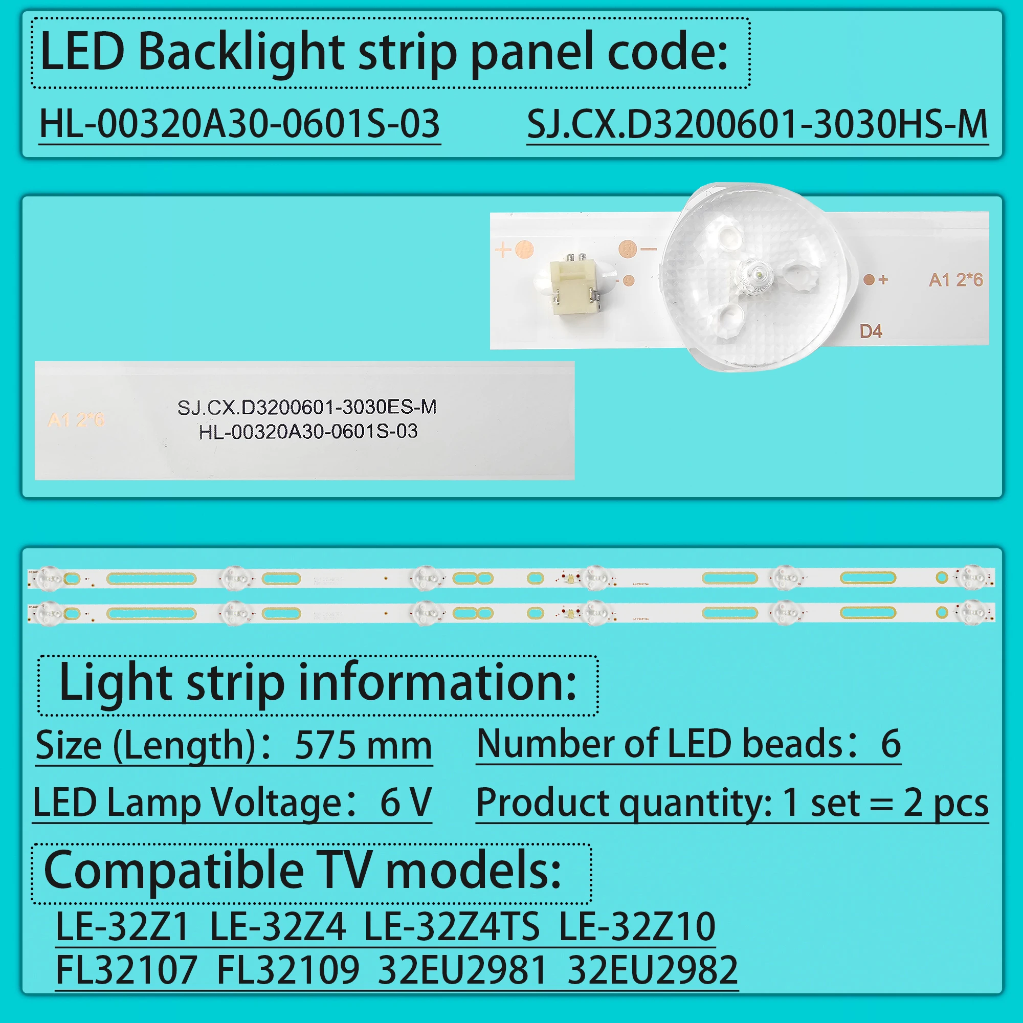 LED Strips For LE-32ZTH15 32S80HD405B HN-32E28H CT-8232 LE32DE80BH H32D7000E DJTV321 F&W FL32107 FL32109 ODL-32631H-SBEL