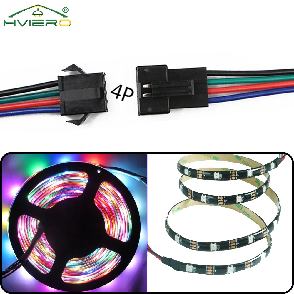 1Pcs Led Light Strips Connector 4 Pins Male And Female Lamp Bar JST 22Awg Cable 150 mm For RGB 3528 5050 Decoration Ceiling Neon